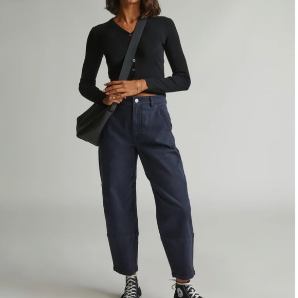 Everlane Pants - Everlane THE UTILITY BARREL PANT Navy Size 10 Cotton